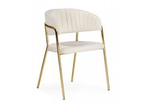 Kamelia белый / ткань золотые ножки