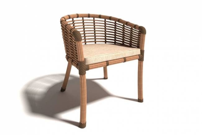 Комплект обеденный "Бамбук", из натурального ротанга, 1+6, песочный