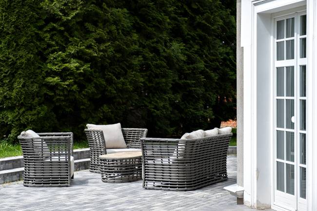 "Валенсия" лаунж-зона из искусственного ротанга, цвет серый