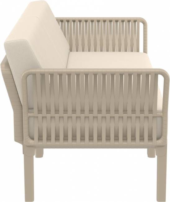 Диван пластиковый двухместный с подушками Portofino Lounge бежевый, бежевый 1600х800х690 мм Диван пластиковый двухместный с подушками Portofino Lounge бежевый, бежевый 1600х800х690 мм