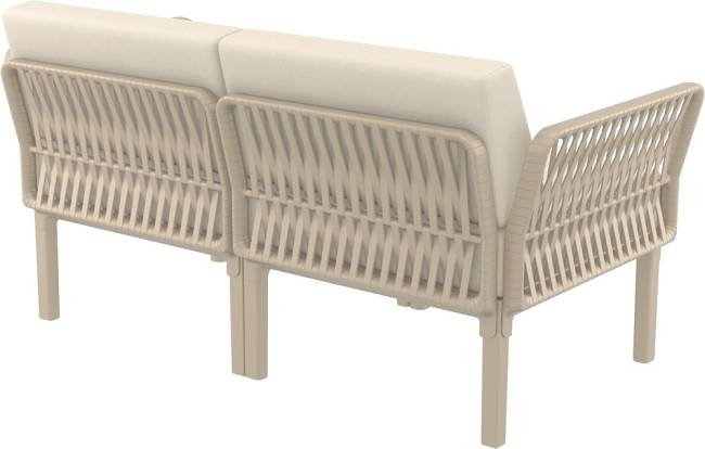 Диван пластиковый двухместный с подушками Portofino Lounge бежевый, бежевый 1600х800х690 мм Диван пластиковый двухместный с подушками Portofino Lounge бежевый, бежевый 1600х800х690 мм