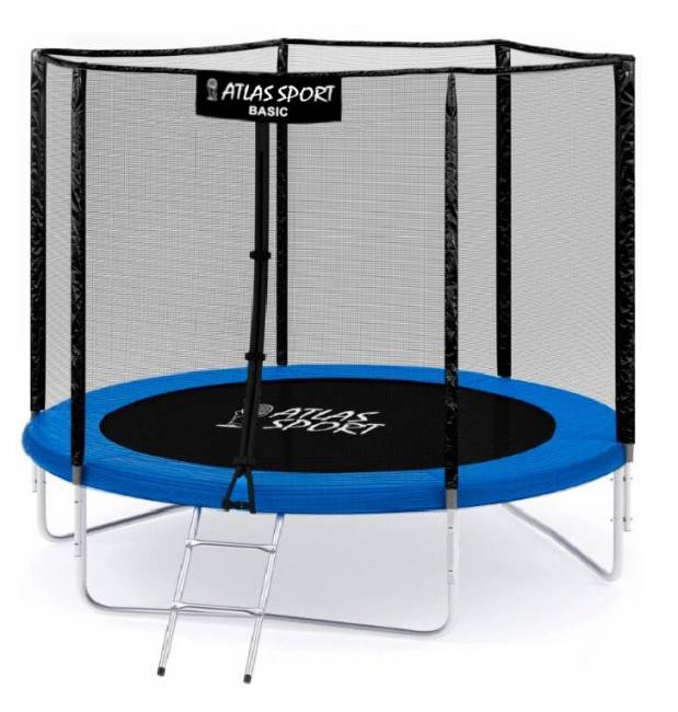Батут "Atlas Sport", 252 см (8ft) BASIC с лестницей BLUE