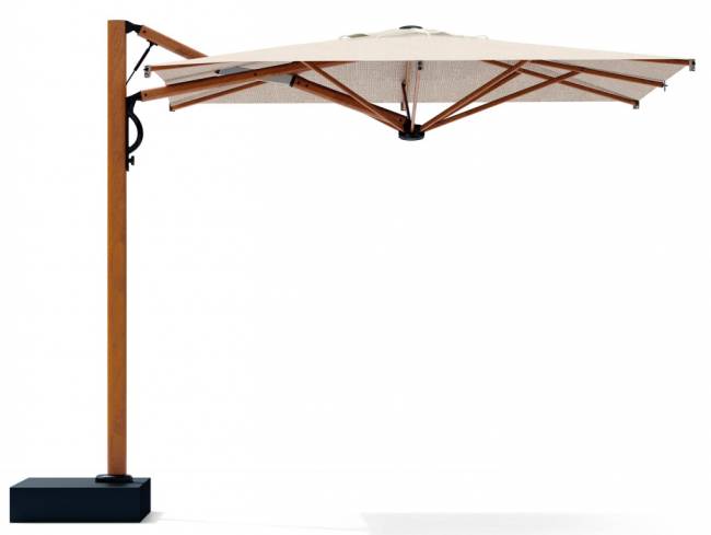 Зонт профессиональный 3.5х3.5 м Astro Timber имитация ироко, слоновая кость 3500х3500 мм