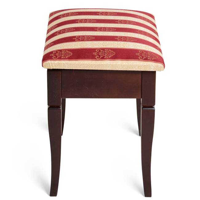 Банкетка Ретро М с ящиком средне-коричневый, ткань полоса бордо