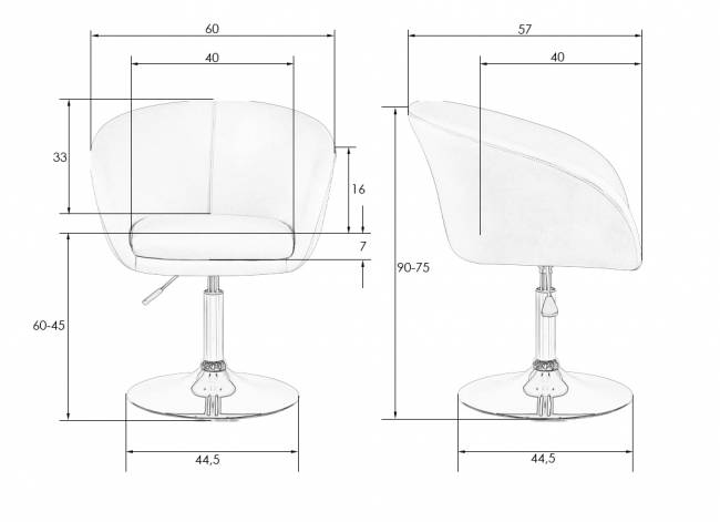 Кресло дизайнерское DOBRIN EDISON, черный велюр (1922-21)