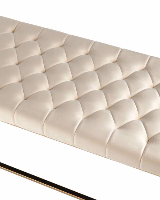 Банкетка ИНСИГНИЯ велюр бежевый сталь золото