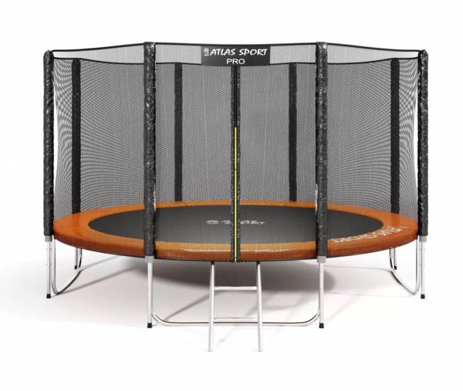 Батут "Atlas Sport", 374 см - 12ft PRO (усиленные опоры) ORANGE