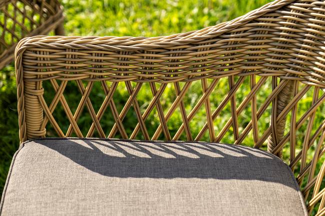 "Дольче" обеденная группа из искусственного ротанга, цвет соломенный