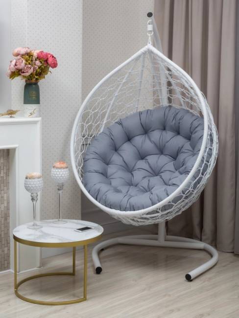 Подвесное кресло из искусственного ротанга "BUENO STRONG-XL", белый Подвесное кресло из искусственного ротанга "BUENO STRONG-XL", белый