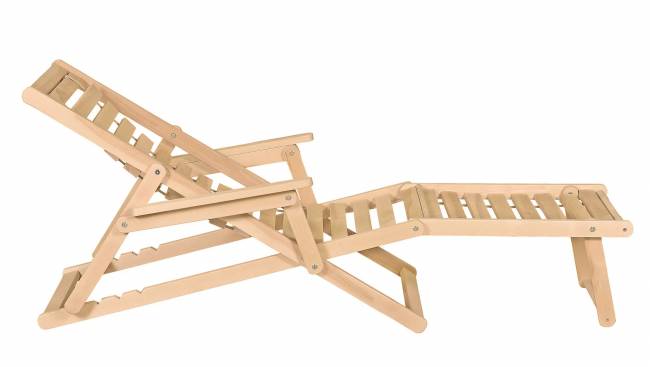 Шезлонг с подлокотниками Чивас, Натуральное дерево