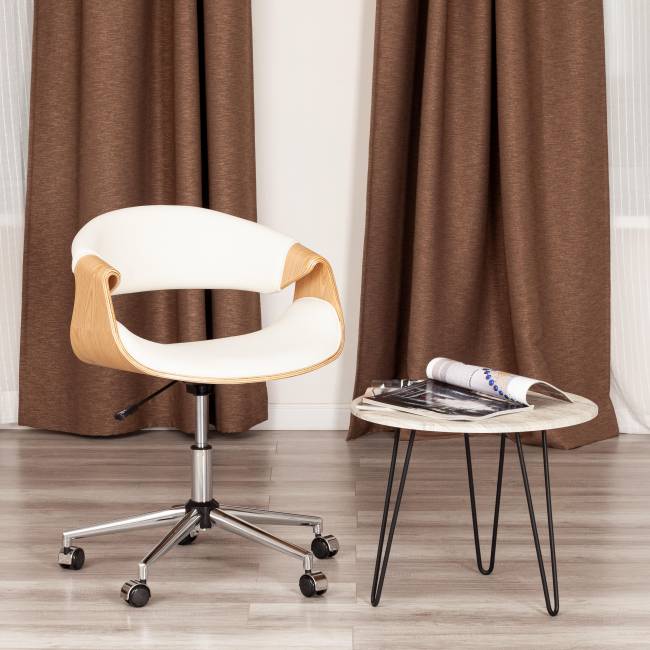 Кресло BEND натуральный, кож/зам белый белый Кресло BEND натуральный, кож/зам белый белый