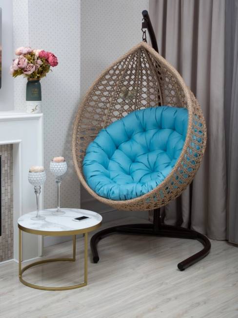 Подвесное кресло из искусственного ротанга "FRESCO-XL", светло-коричневый