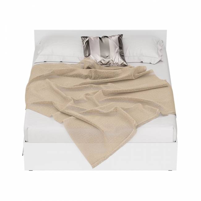 Кровать белая с ящиками Стандарт 1600 цвет белый