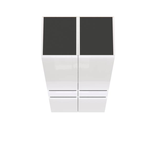 Два шкафа-пенала с выдвижным ящиком Сидней цвет белый/чёрный/МДФ белый глянец Два шкафа-пенала с выдвижным ящиком Сидней цвет белый/чёрный/МДФ белый глянец