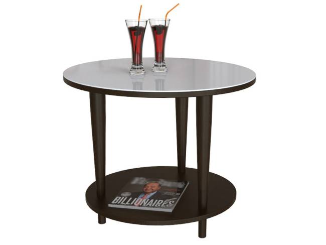 Стол журнальный BeautyStyle 10 венге/стекло белое