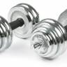 Набор гантелей хромированных Atlas Sport в чемодане 30 кг