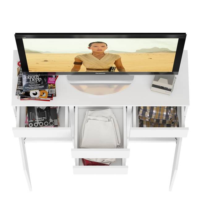 Комод с ящиками и дверками Мори МК1200.4 цвет белый