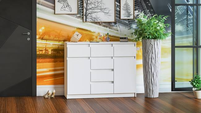 Комод с ящиками и дверками Мори МК1200.4 цвет белый