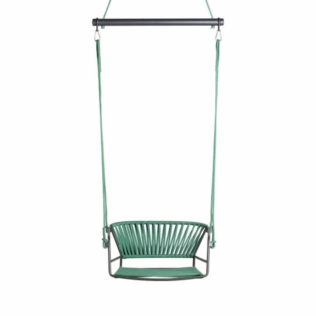Качели плетеные Lisa Swing антрацит, ментоловый 730х650х1750 мм
