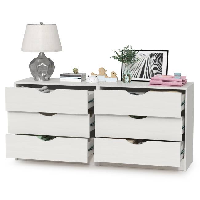 Два комода три ящика Уна цвет белый