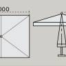 Зонт профессиональный 2х3 м Palladio Standard натуральный, слоновая кость 2000х3000 мм