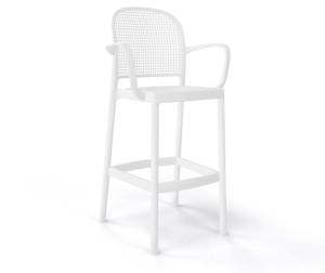 Кресло пластиковое барное Panama B белый 580х590х1140 мм