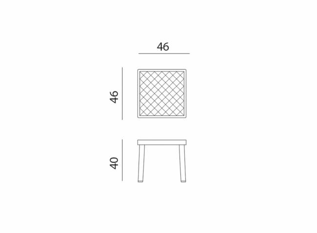 Столик пластиковый для лежака Rodi тортора 460х460х400 мм