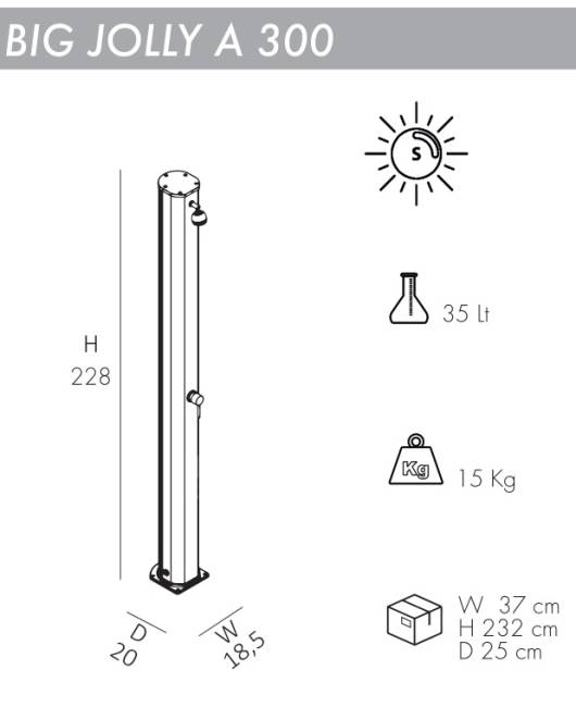 Душ солнечный Big Jolly A 300 200х185х2280 мм
