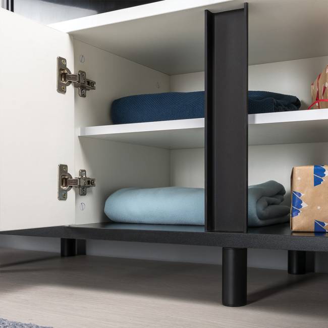 Кровать двуспальная Валенсия со шкафом и ТВ тумбой Квадро цвет белый шагрень/чёрный/ткань велутто 19 Кровать двуспальная Валенсия со шкафом и ТВ тумбой Квадро цвет белый шагрень/чёрный/ткань велутто 19