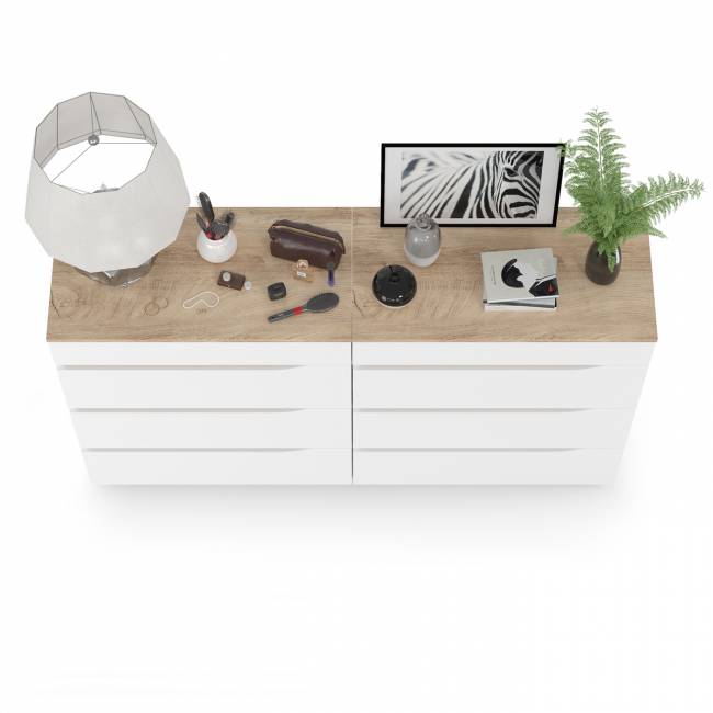 Два комода Муссон цвет белый/дуб эндгрейн элегантный Два комода Муссон цвет белый/дуб эндгрейн элегантный