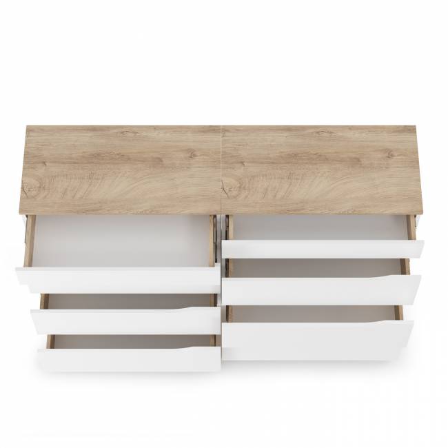 Два комода Муссон цвет белый/дуб эндгрейн элегантный Два комода Муссон цвет белый/дуб эндгрейн элегантный