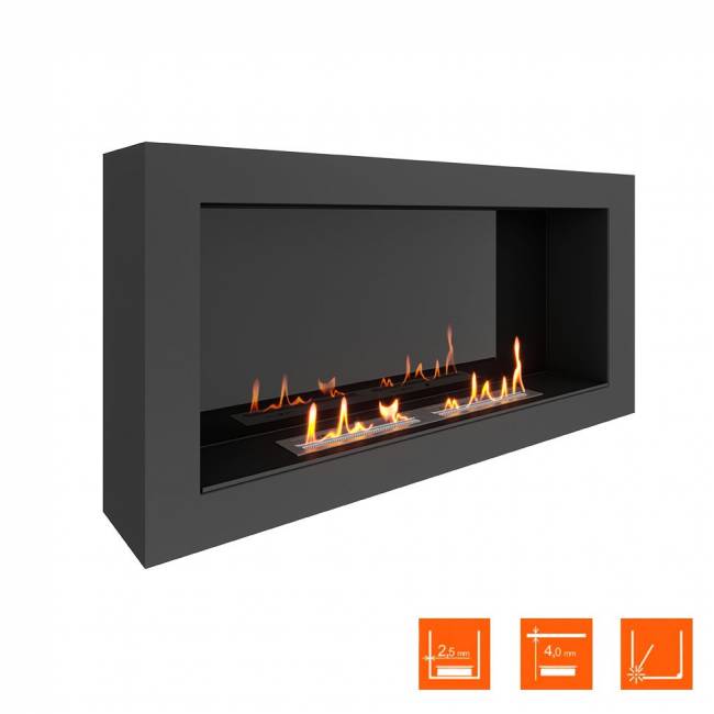 Биокамин SteelHeat WALL ONE 1100 LITE черный (Стемалит)