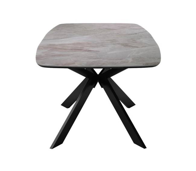 Стол DikLine BK140 Керамика Italian Grey (глянец серый)/подстолье черное/опоры черные