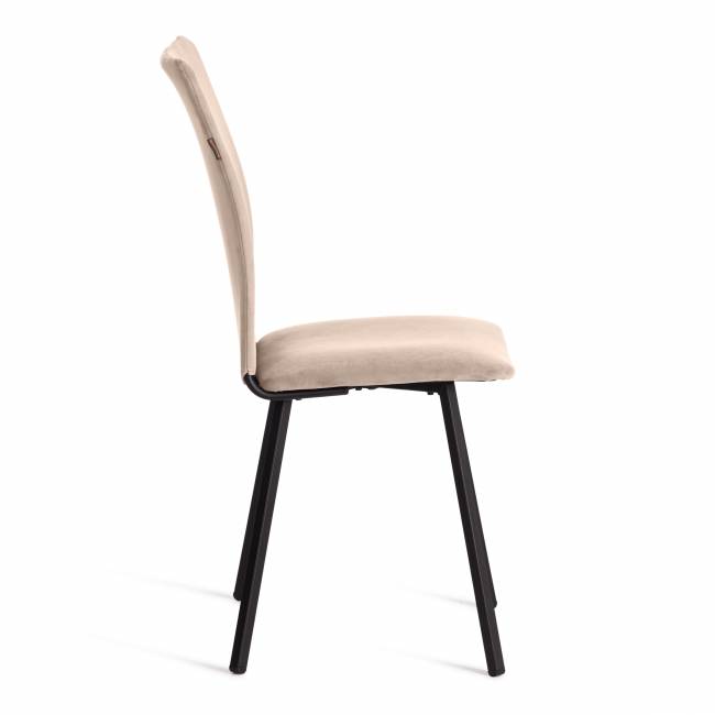Стул обеденный La Rousse флок , бежевый/черный, 7, 49х50х93 бежевый флок