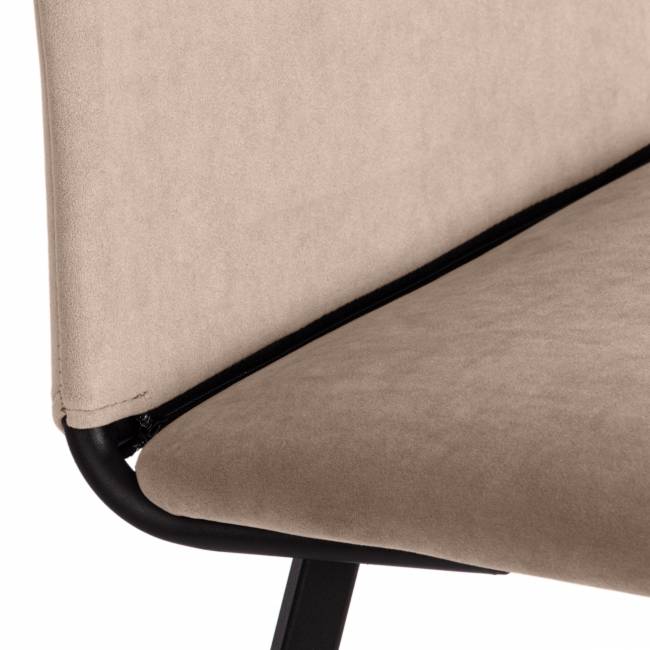 Стул обеденный La Rousse флок , бежевый/черный, 7, 49х50х93 бежевый флок