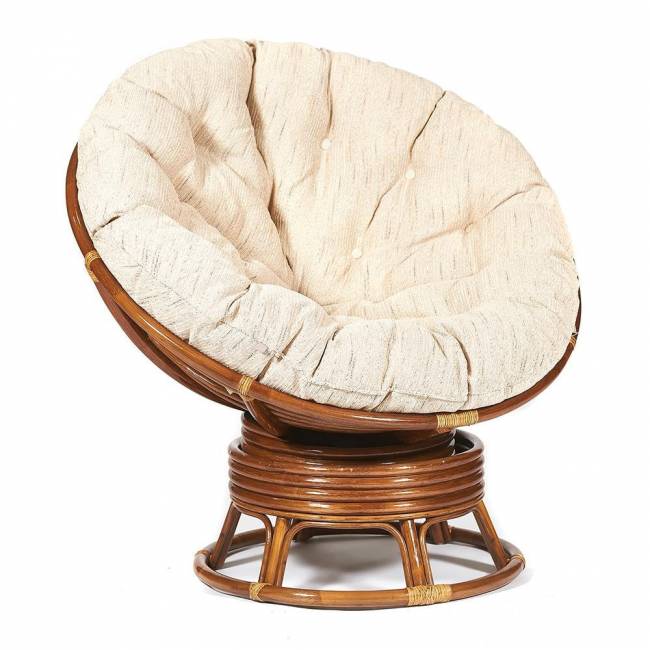 Кресло-качалка PAPASAN/ПАПАСАН w 23/01 B /с подушкой/ 115х78х104 см, Pecan (орех), ткань Старт Pecan (орех)