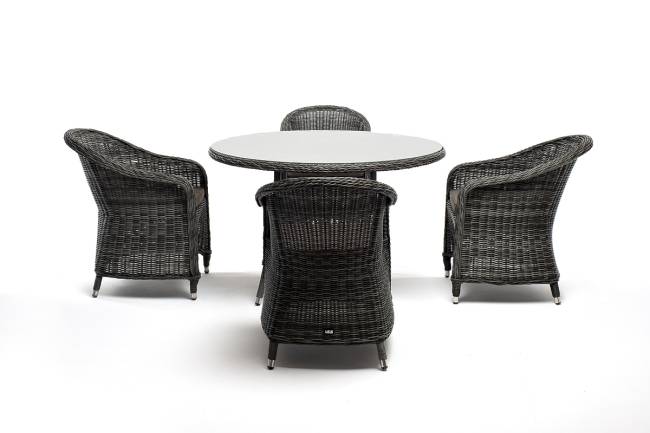 "Равенна" обеденная группа плетеная, цвет графит "Равенна" обеденная группа плетеная, цвет графит