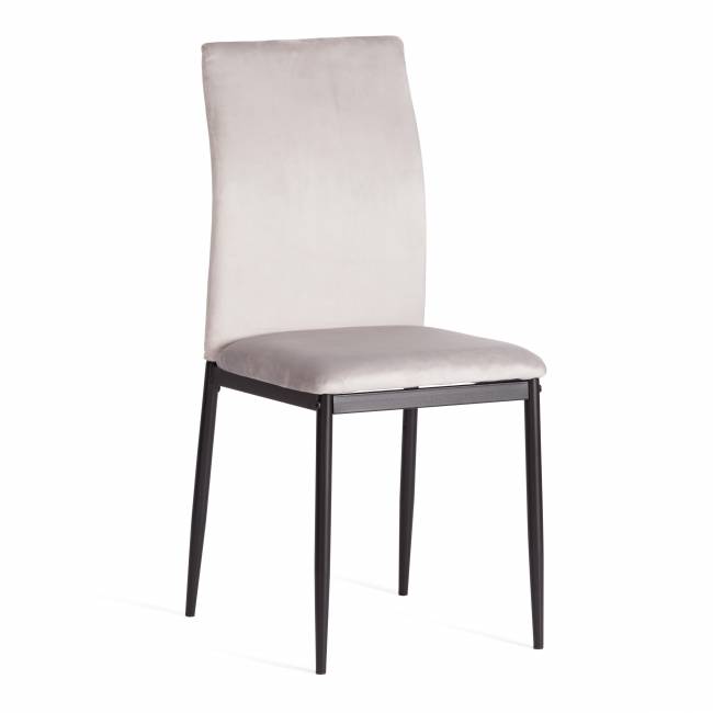 Стул CAPRI (mod. 39) металл, вельвет, 49.5 х 41 х 93,5 см, Light grey (светло-серый) HLR14 / черный (Комплект из 4 шт.) Light grey (светло-серый) HLR14 / черный металл, вельвет