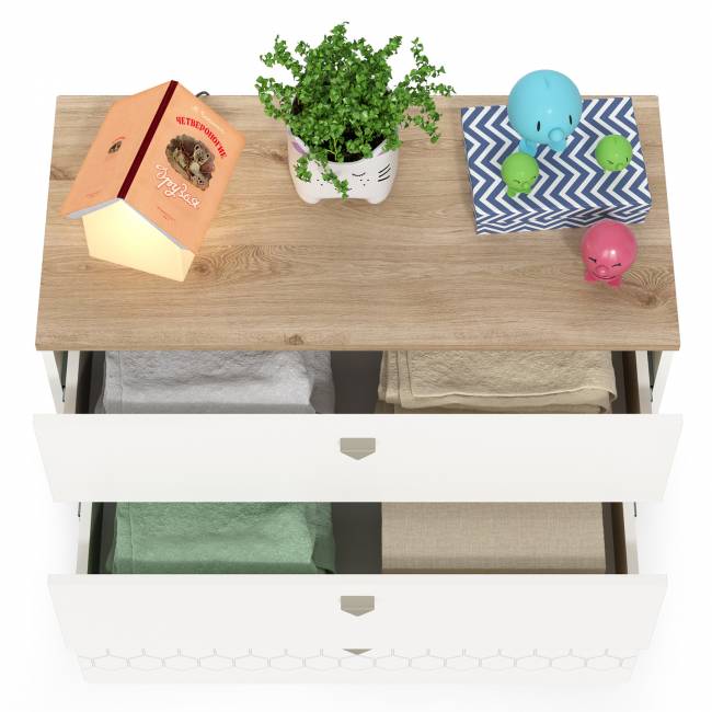 Детский комод Эйп 13.322 цвет белый/дуб белый Детский комод Эйп 13.322 цвет белый/дуб белый